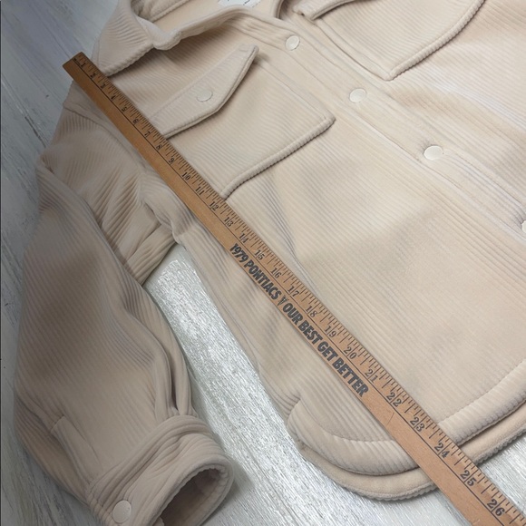 Abercrombie & Fitch Cozy Corduroy Cream Fleece Shacket Jacket Sz S - Picture 4 of 14